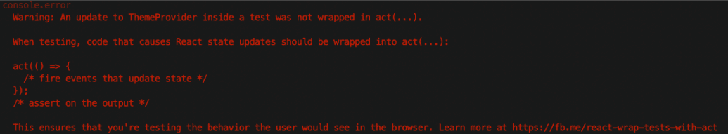 Example of unnecessary act() usage in tests
