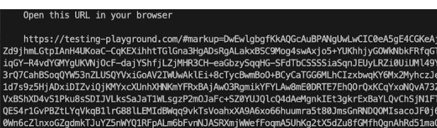 Testing playground URL output in the console